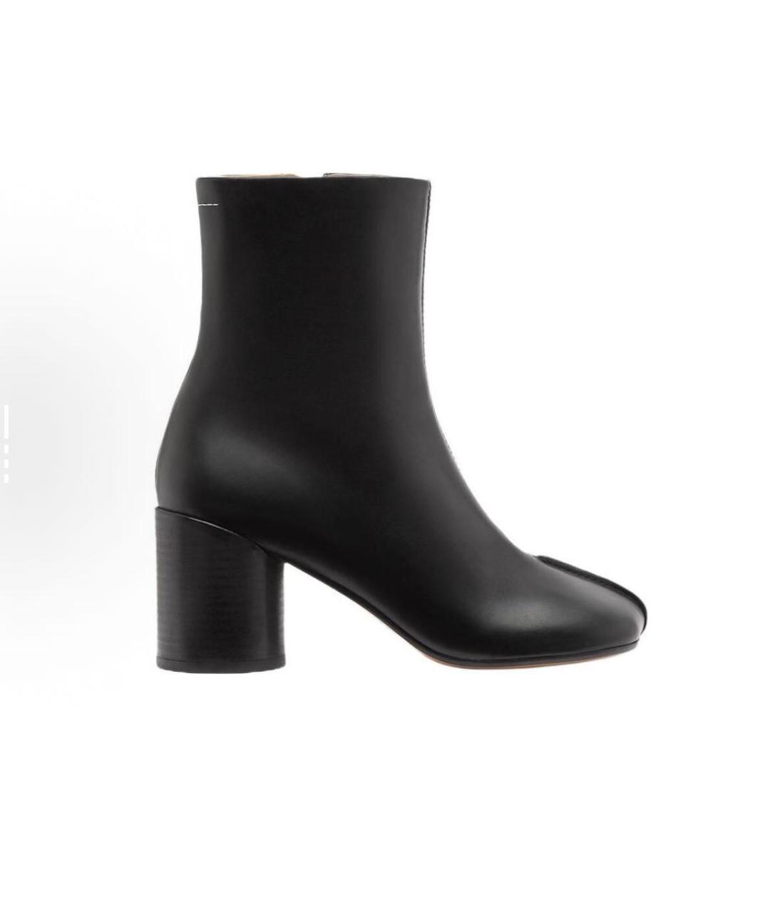 MAISON MARGIELA Черные кожаные ботильоны, фото 1
