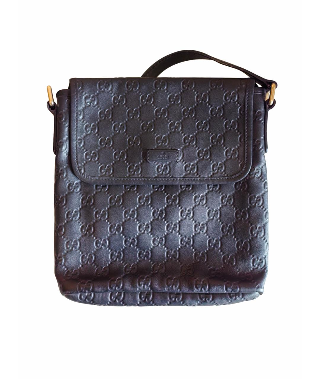 GUCCI Черная кожаная сумка на плечо, фото 1