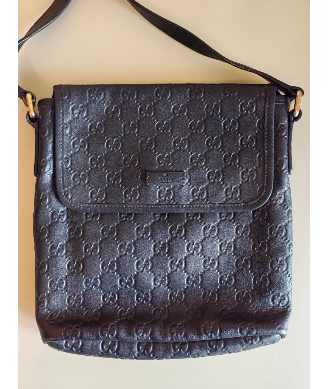 GUCCI Черная кожаная сумка на плечо, фото 9