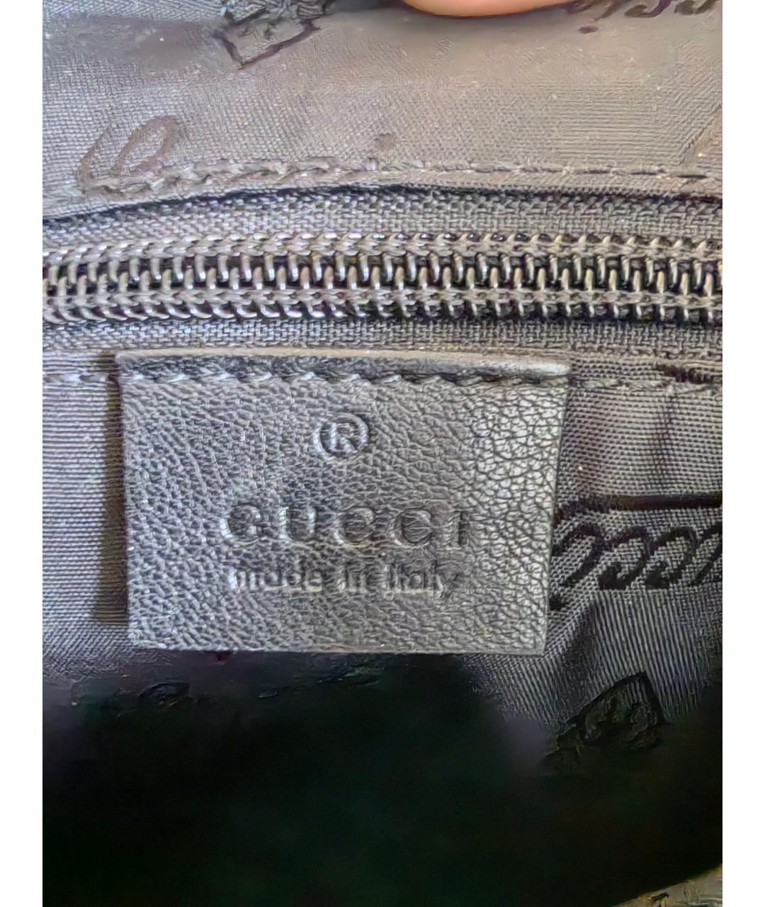 GUCCI Черная кожаная сумка на плечо, фото 6