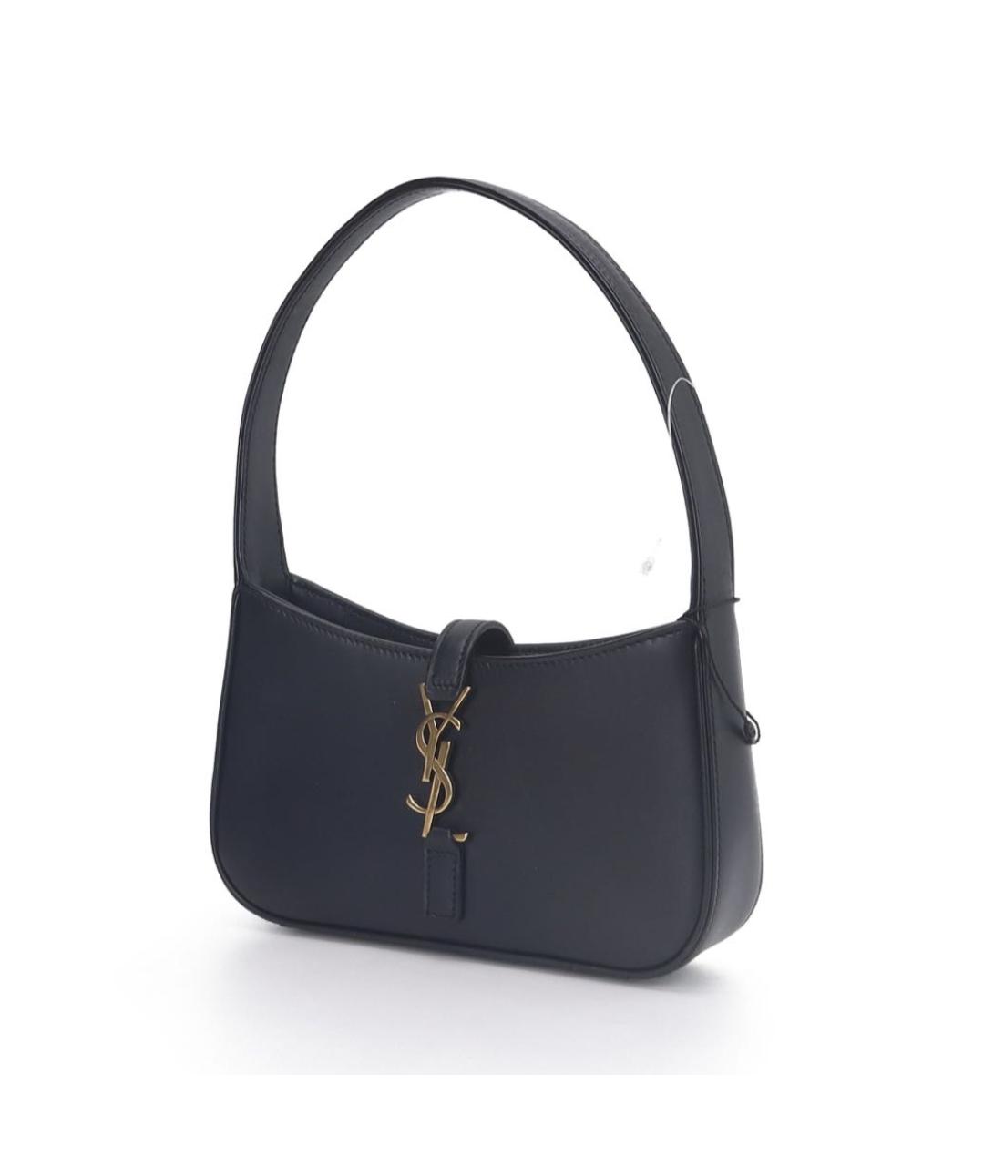 SAINT LAURENT Черная кожаная сумка с короткими ручками, фото 3