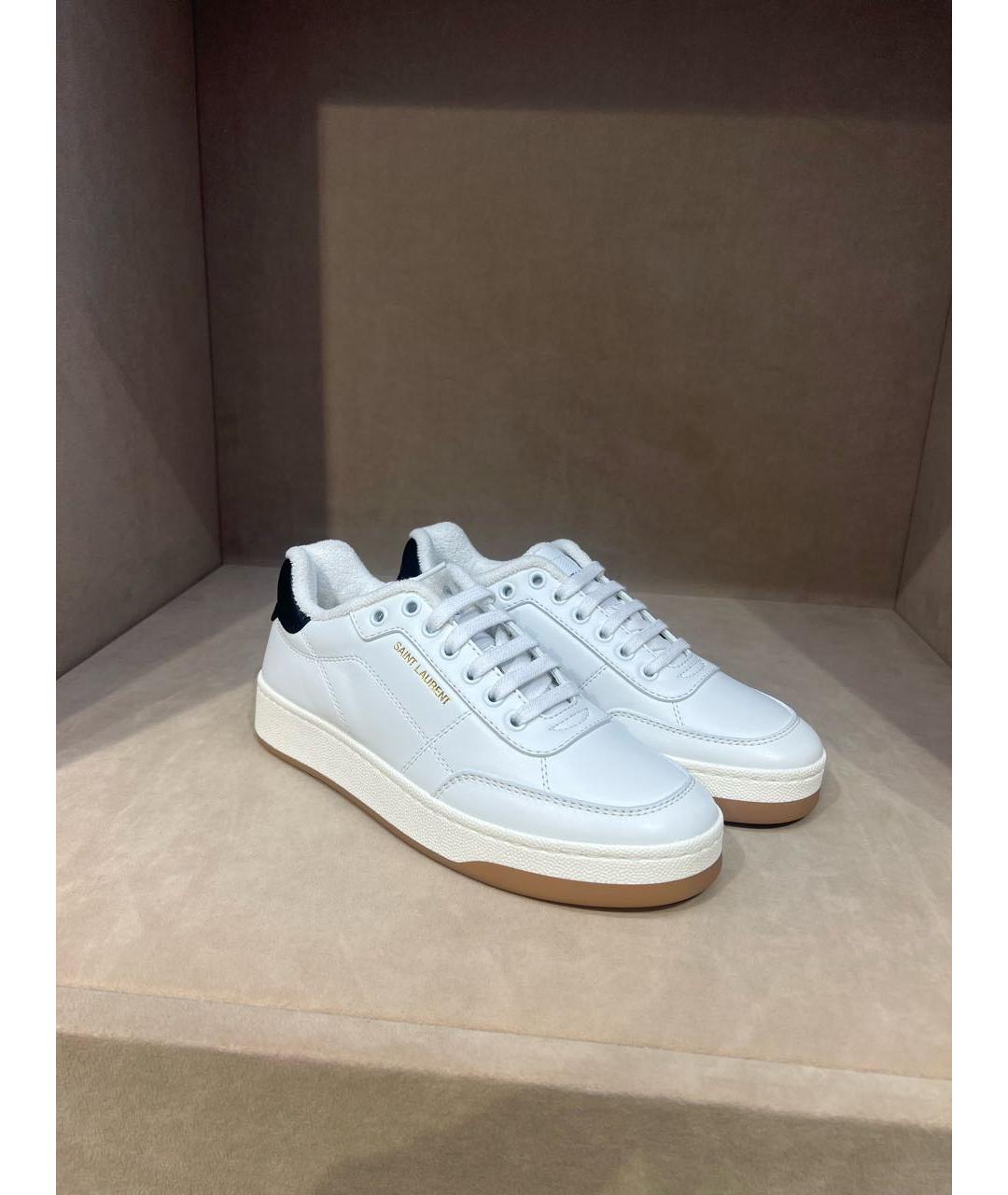 SAINT LAURENT Белые кожаные кеды, фото 5