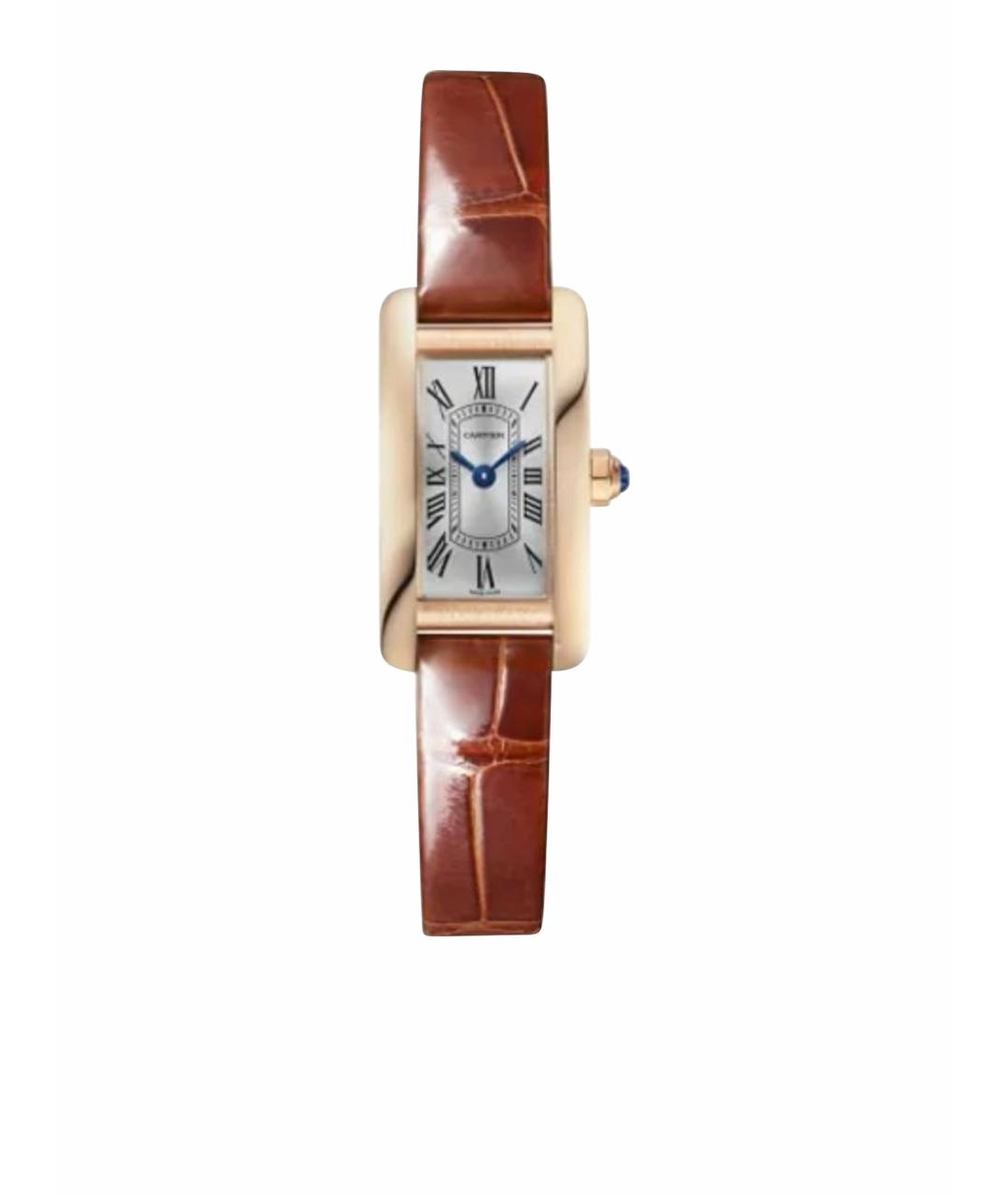CARTIER Коричневые часы из розового золота, фото 1