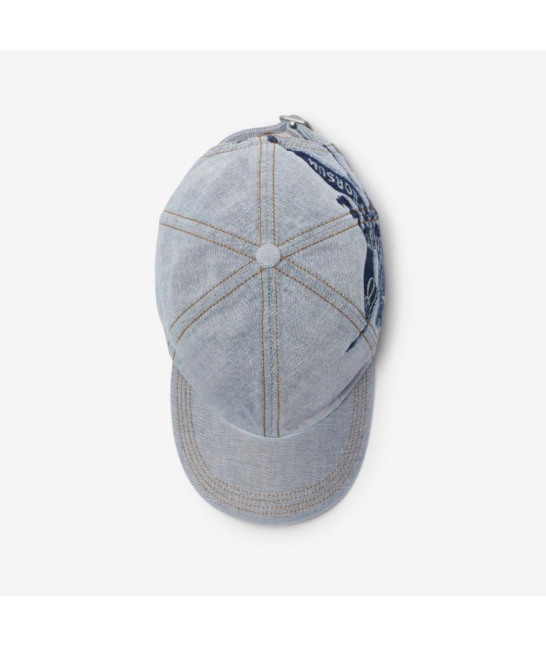 BURBERRY Голубая хлопковая кепка, фото 3
