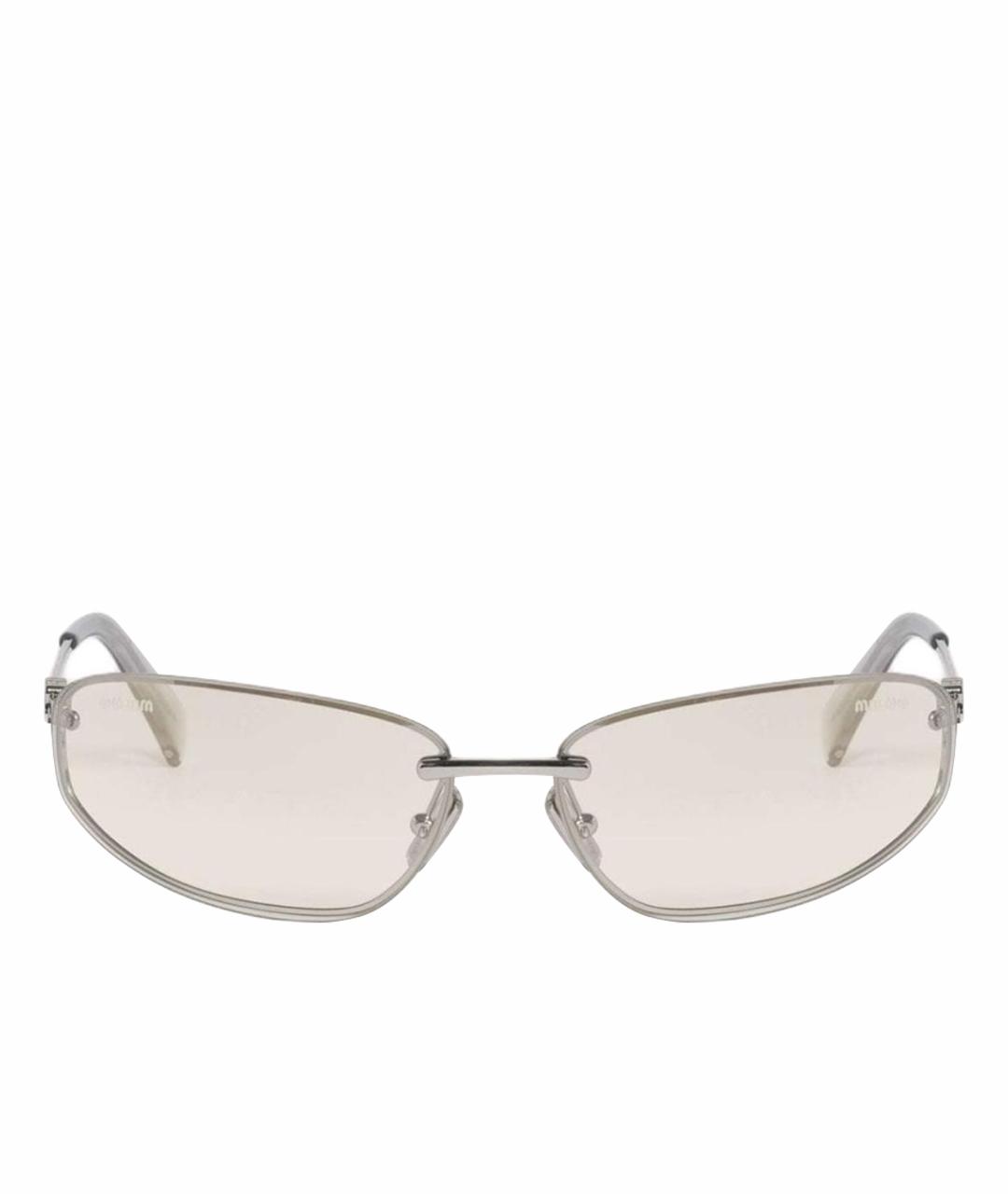 MIU MIU Серебряные металлические солнцезащитные очки, фото 1