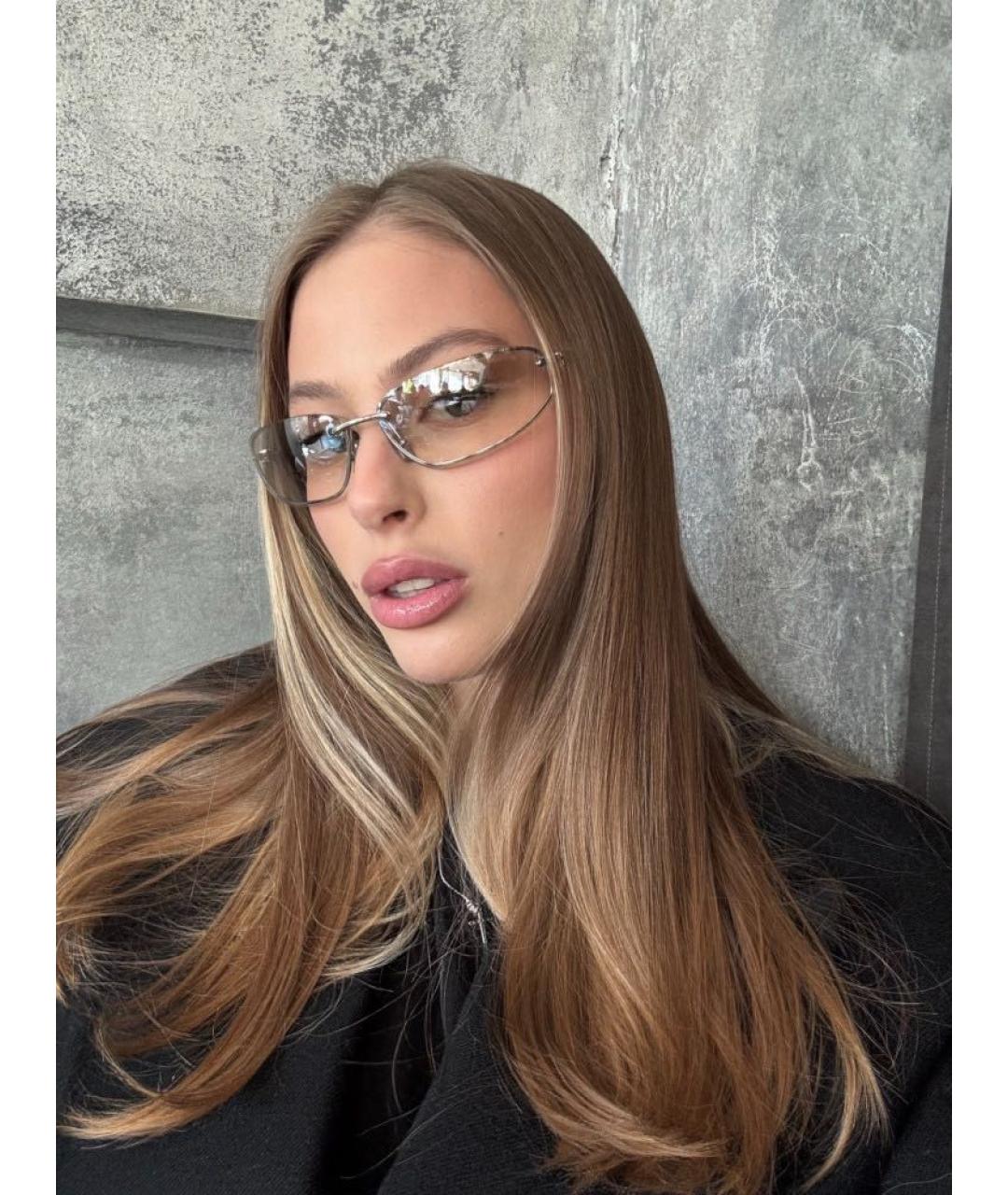 MIU MIU Серебряные металлические солнцезащитные очки, фото 8
