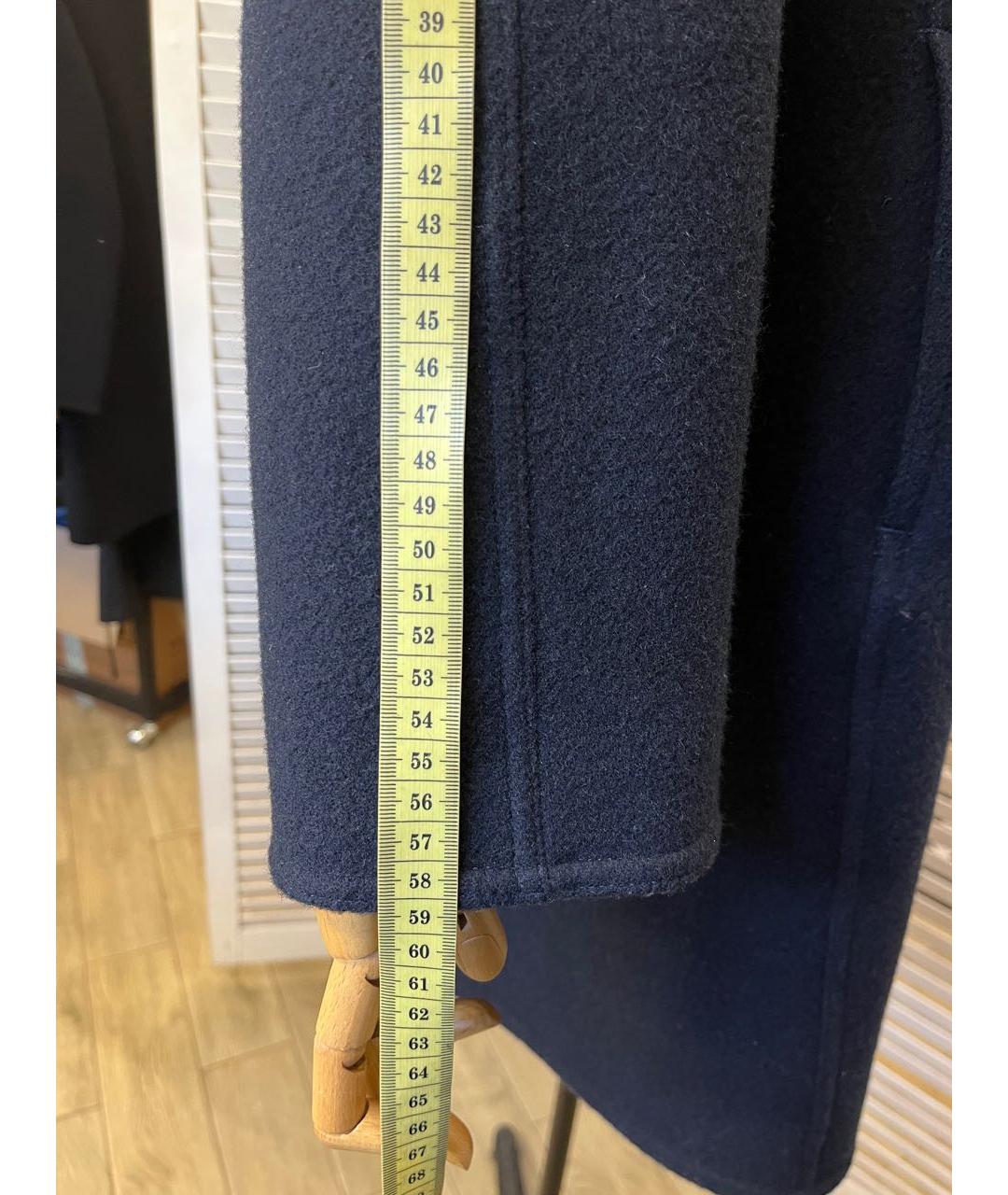 MAX MARA Темно-синее шерстяное пальто, фото 4