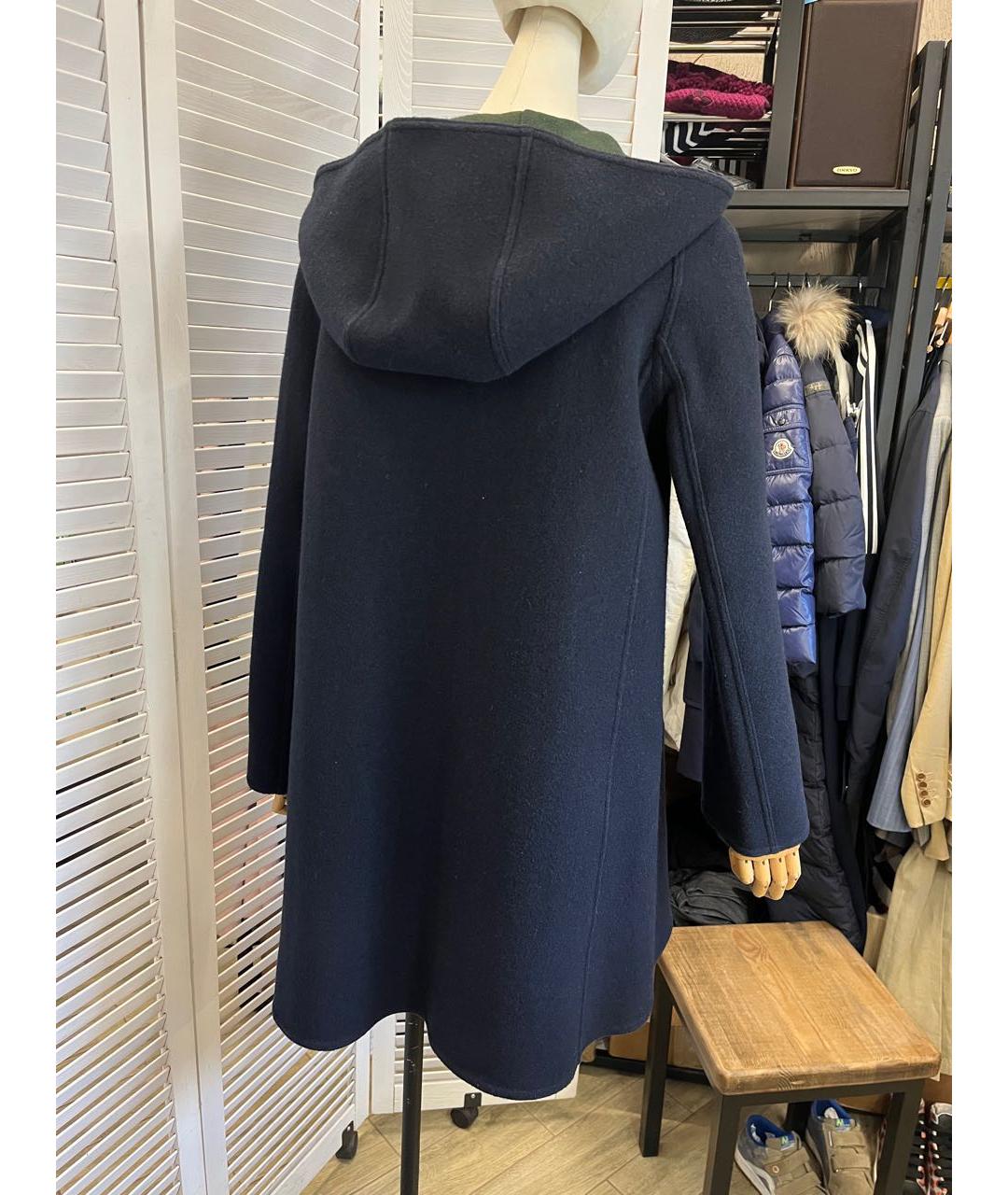 MAX MARA Темно-синее шерстяное пальто, фото 2