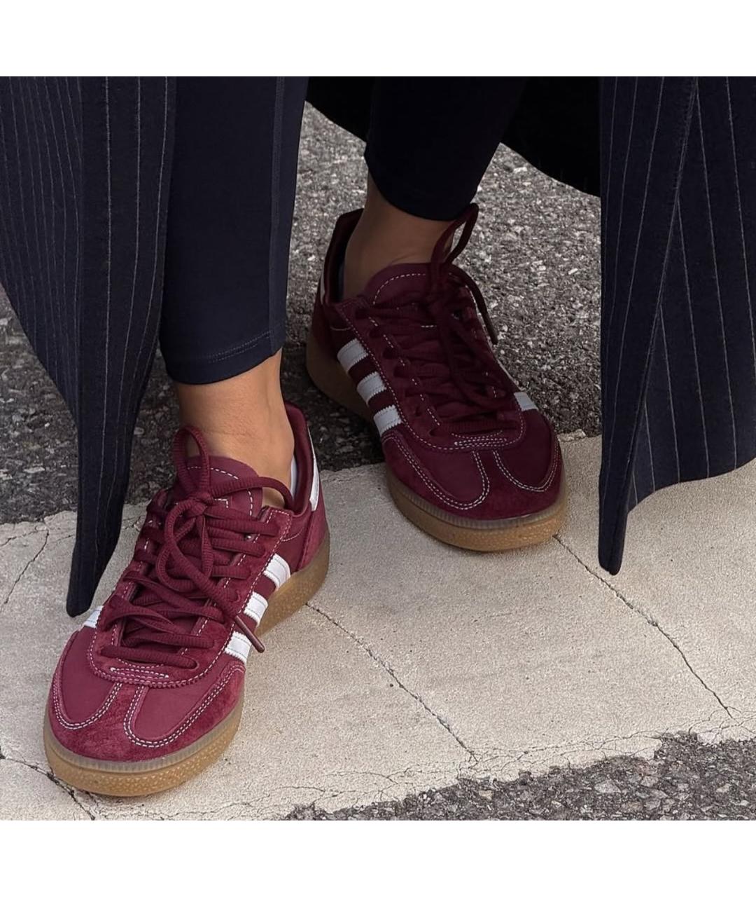 ADIDAS Бордовые замшевые кроссовки, фото 3