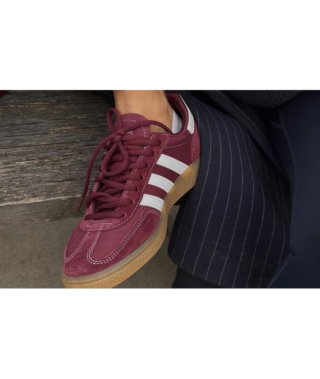 ADIDAS Бордовые замшевые кроссовки, фото 4