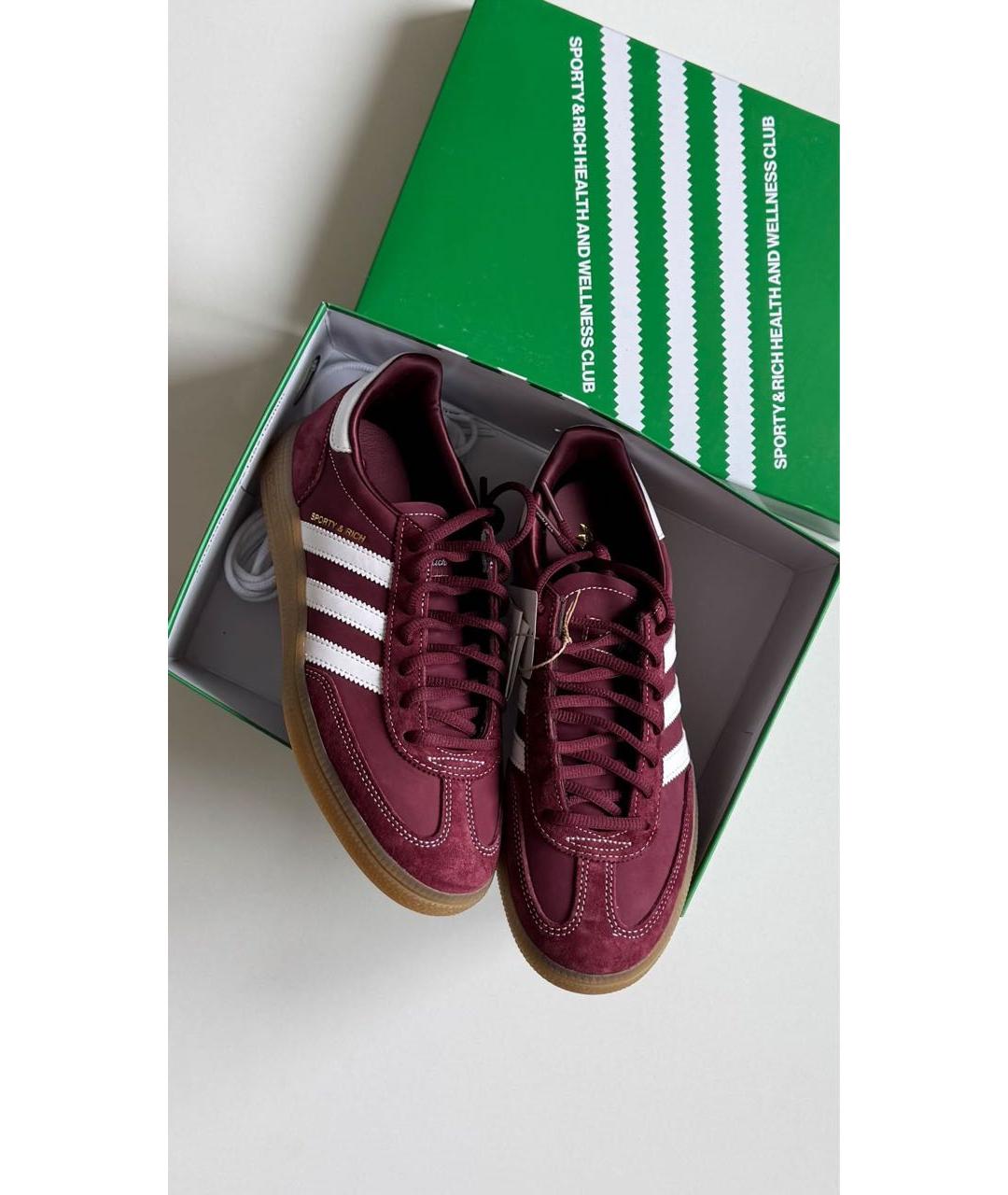 ADIDAS Бордовые замшевые кроссовки, фото 2