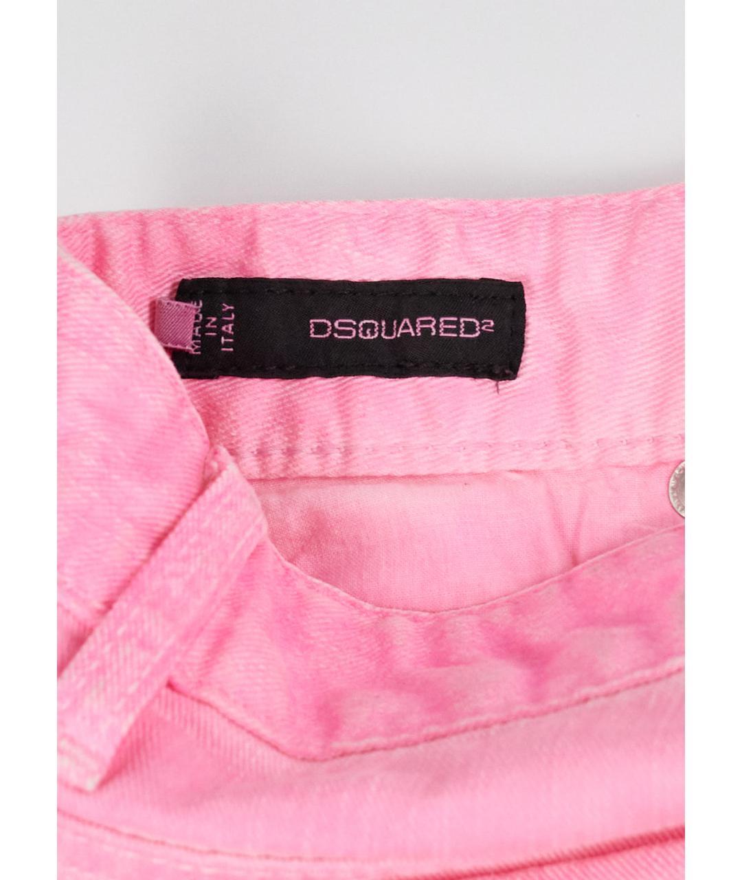 DSQUARED2 Розовые хлопковые прямые джинсы, фото 3