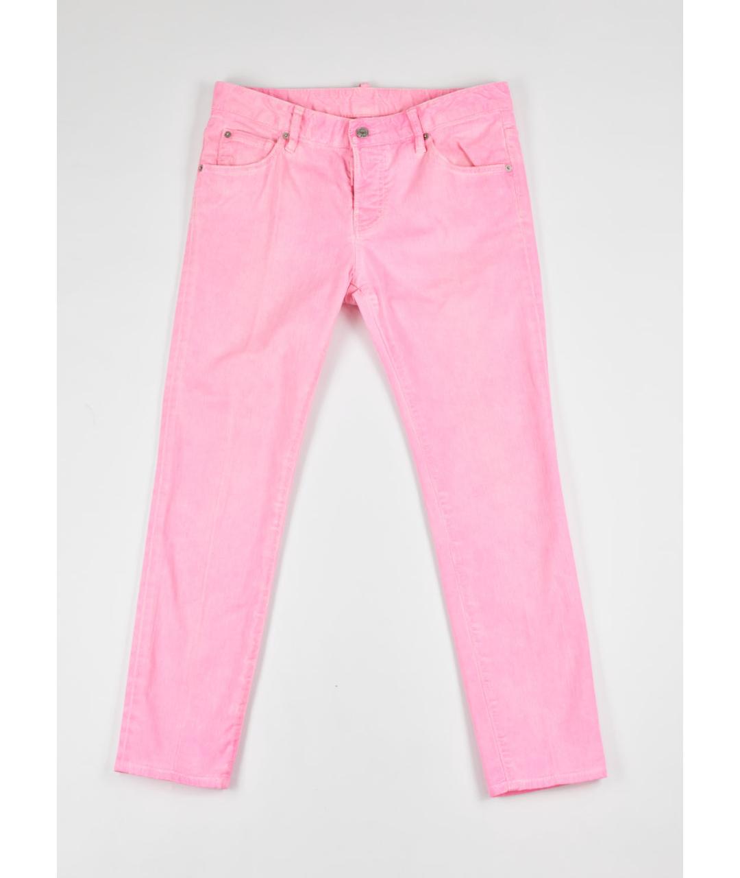 DSQUARED2 Розовые хлопковые прямые джинсы, фото 5