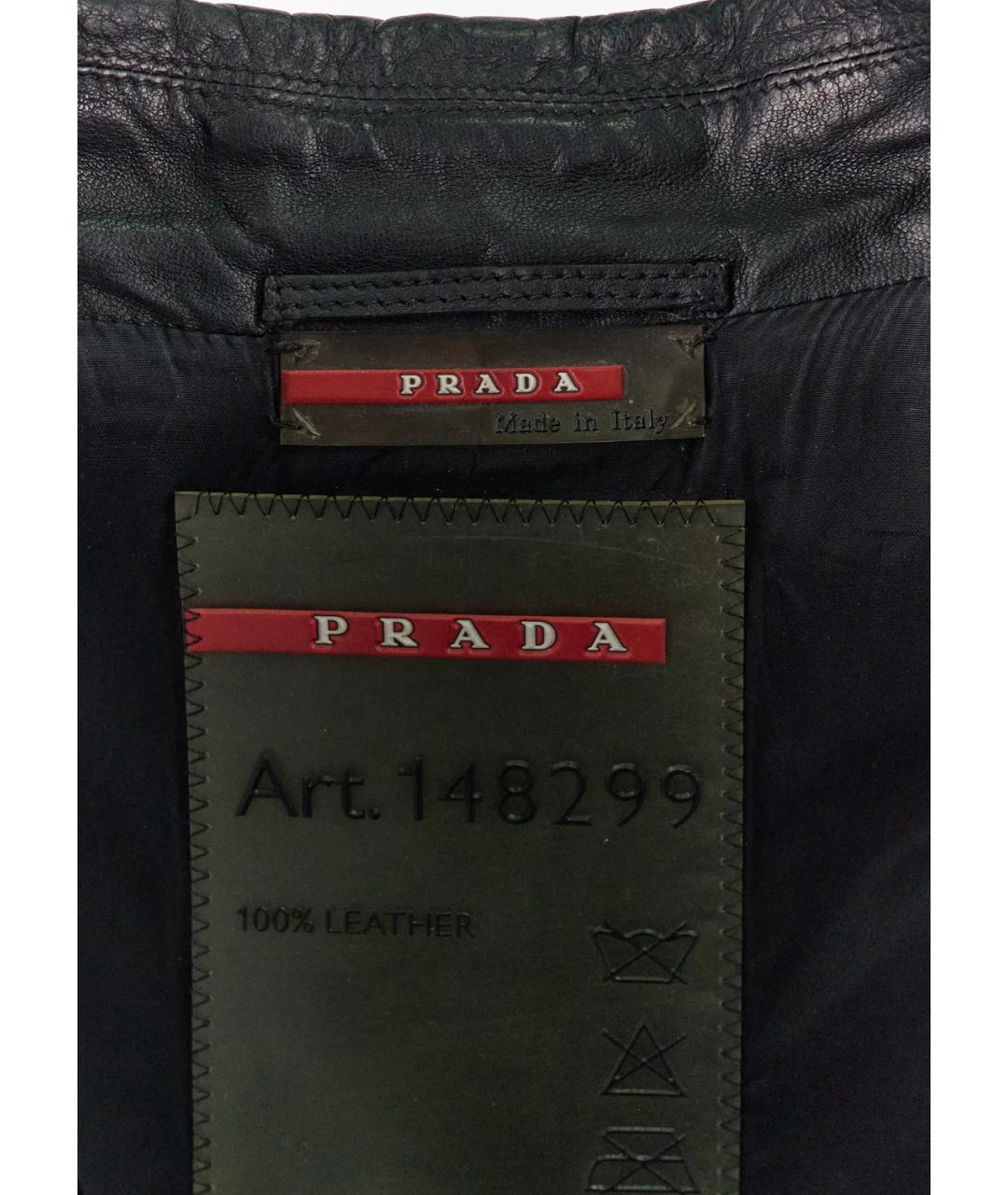 PRADA Черная кожаная куртка, фото 3