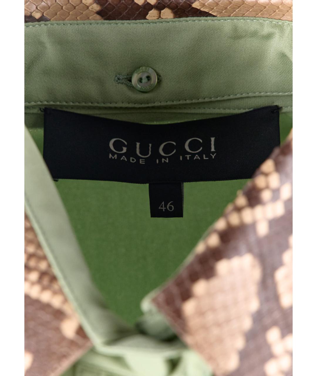 GUCCI Зеленые шелковое повседневное платье, фото 3