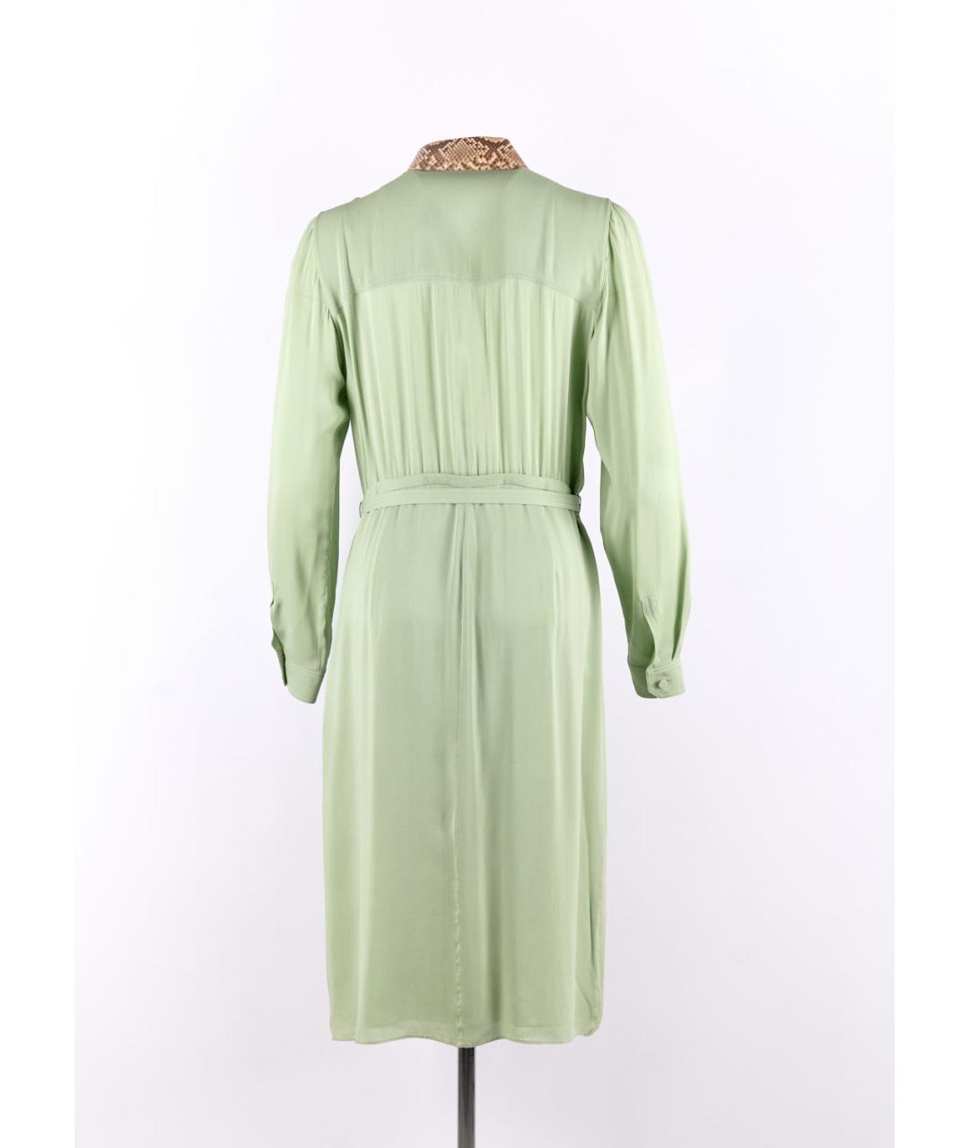 GUCCI Зеленые шелковое повседневное платье, фото 2