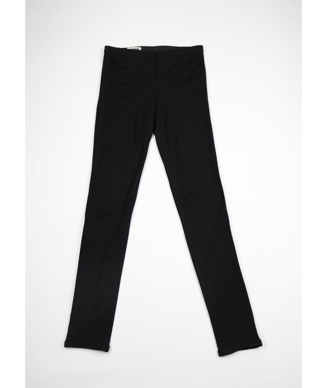 JIL SANDER Черные вискозные брюки узкие, фото 5