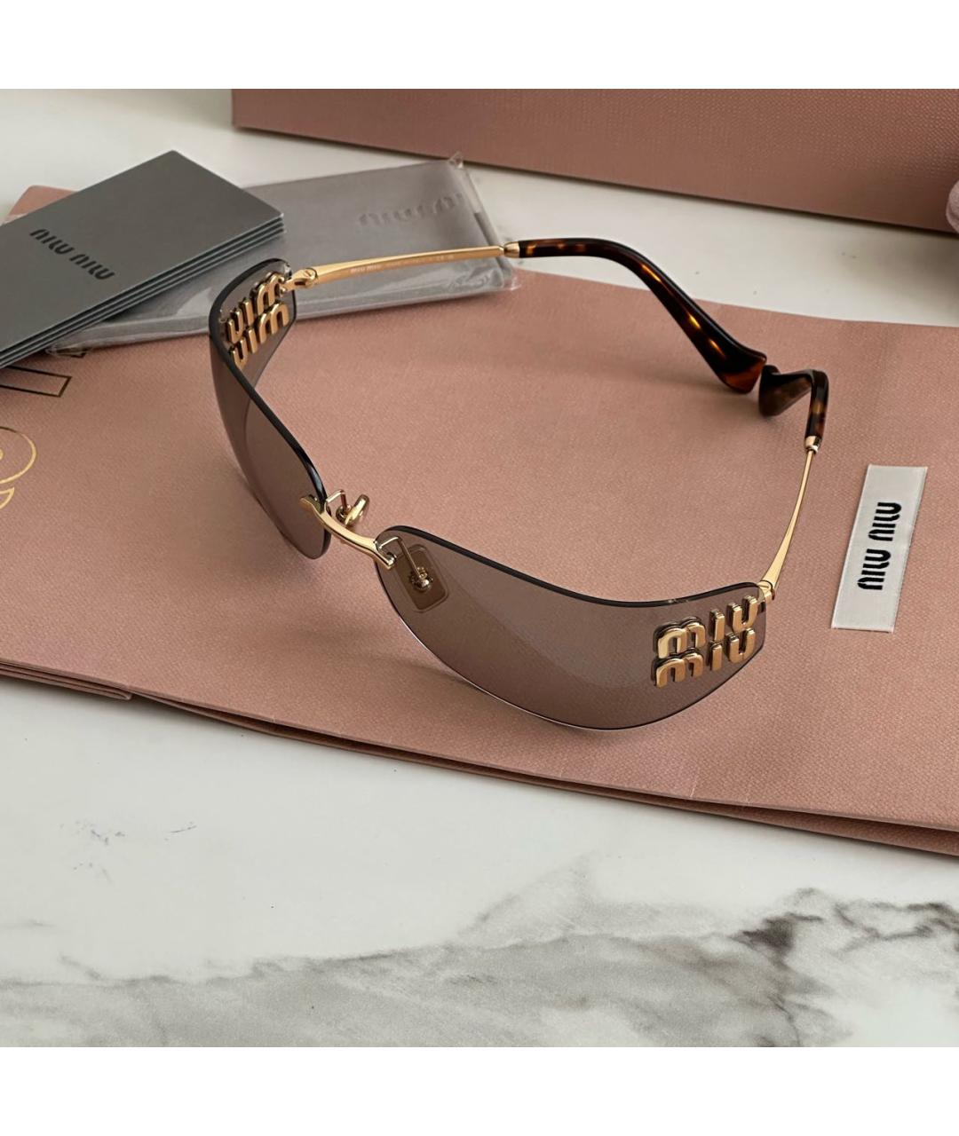 MIU MIU Серые металлические солнцезащитные очки, фото 5