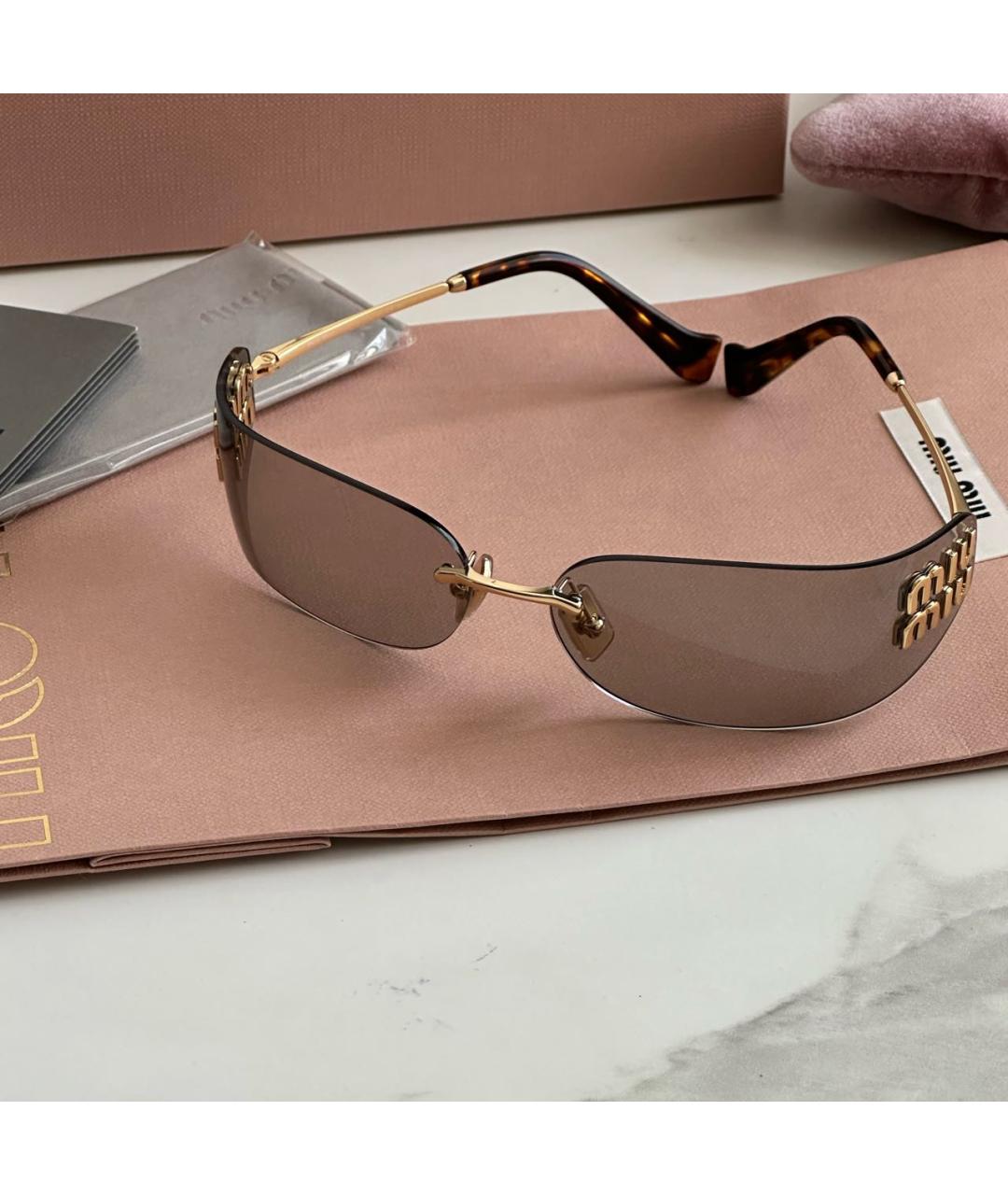 MIU MIU Серые металлические солнцезащитные очки, фото 2