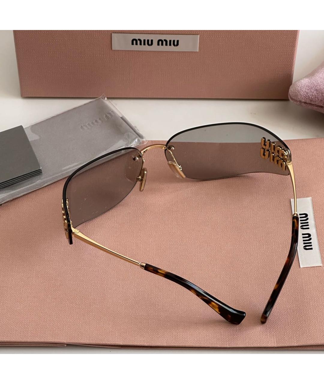MIU MIU Серые металлические солнцезащитные очки, фото 4