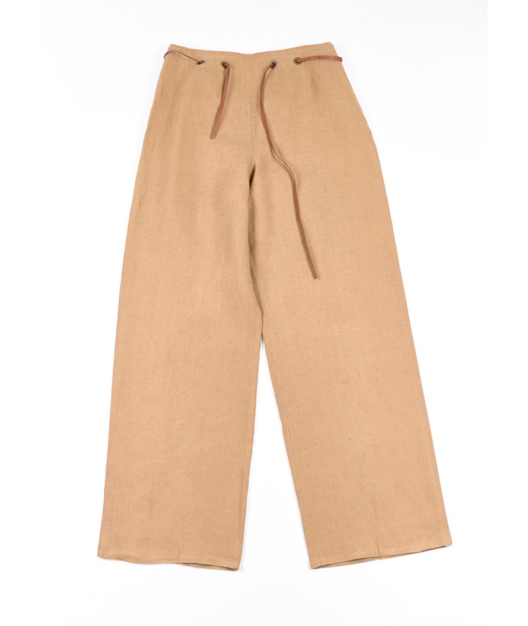 MAX MARA Коричневые льняные брюки широкие, фото 5