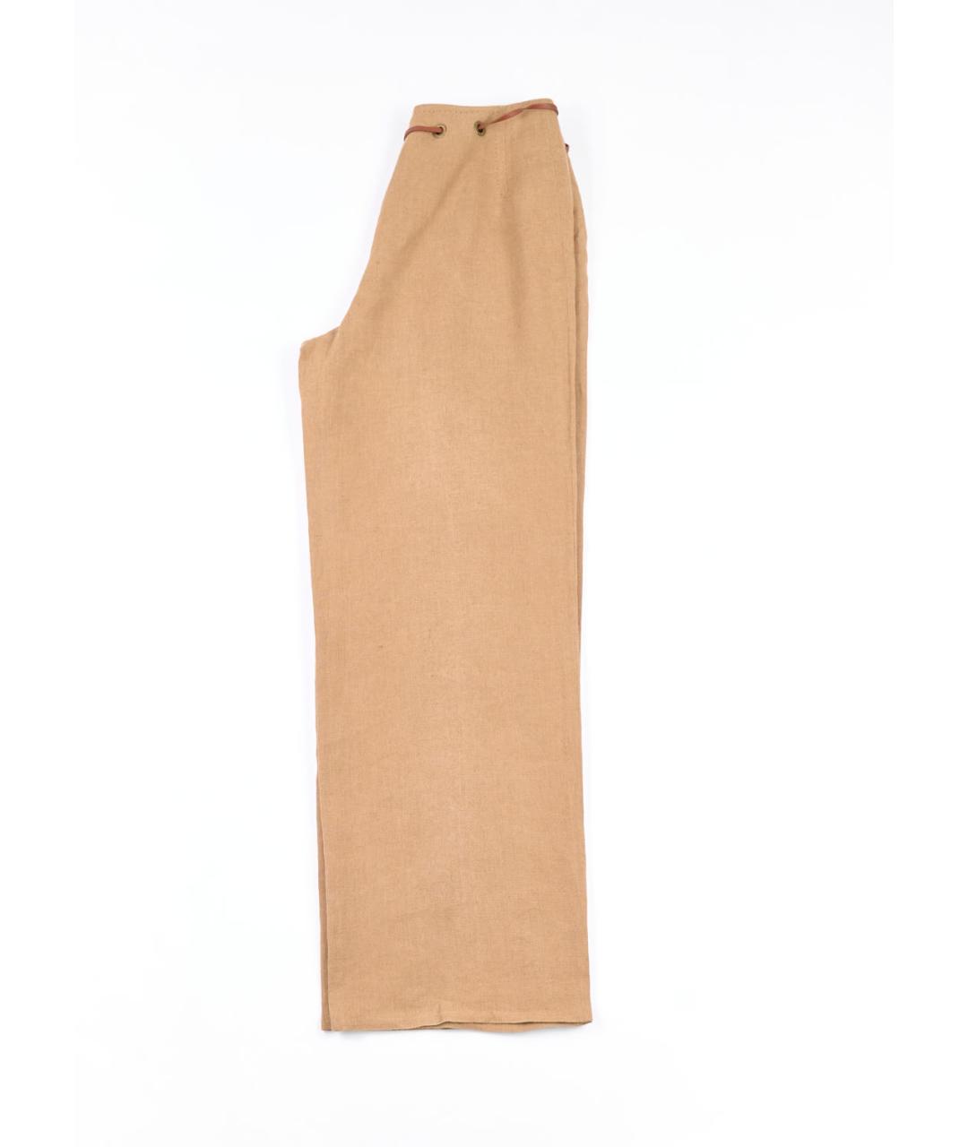 MAX MARA Коричневые льняные брюки широкие, фото 2