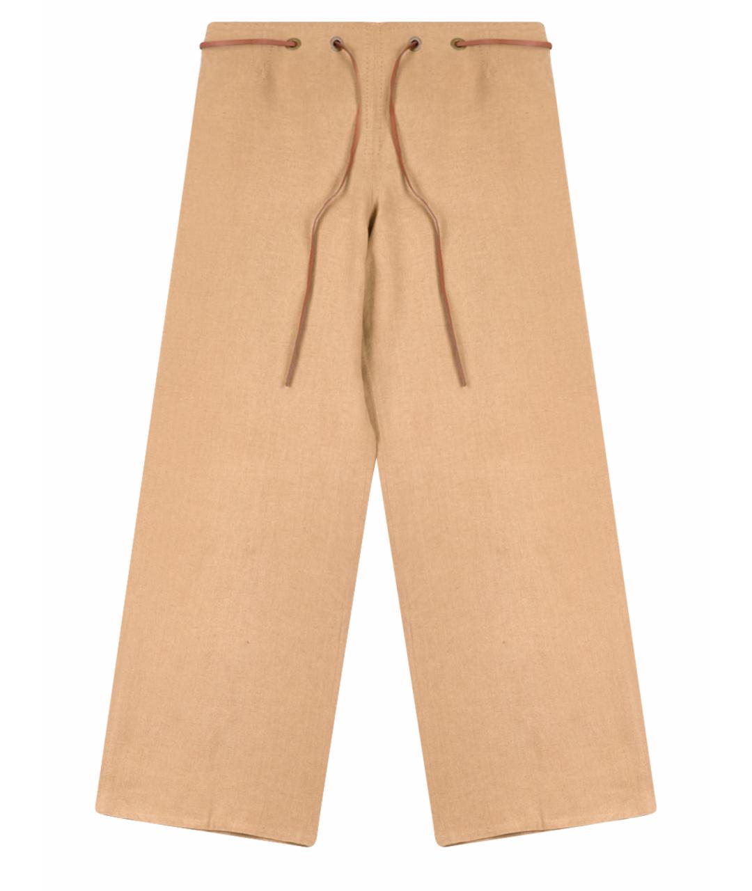 MAX MARA Коричневые льняные брюки широкие, фото 1