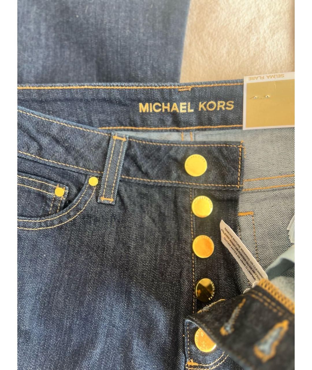 MICHAEL MICHAEL KORS Темно-синие хлопко-эластановые джинсы клеш, фото 9