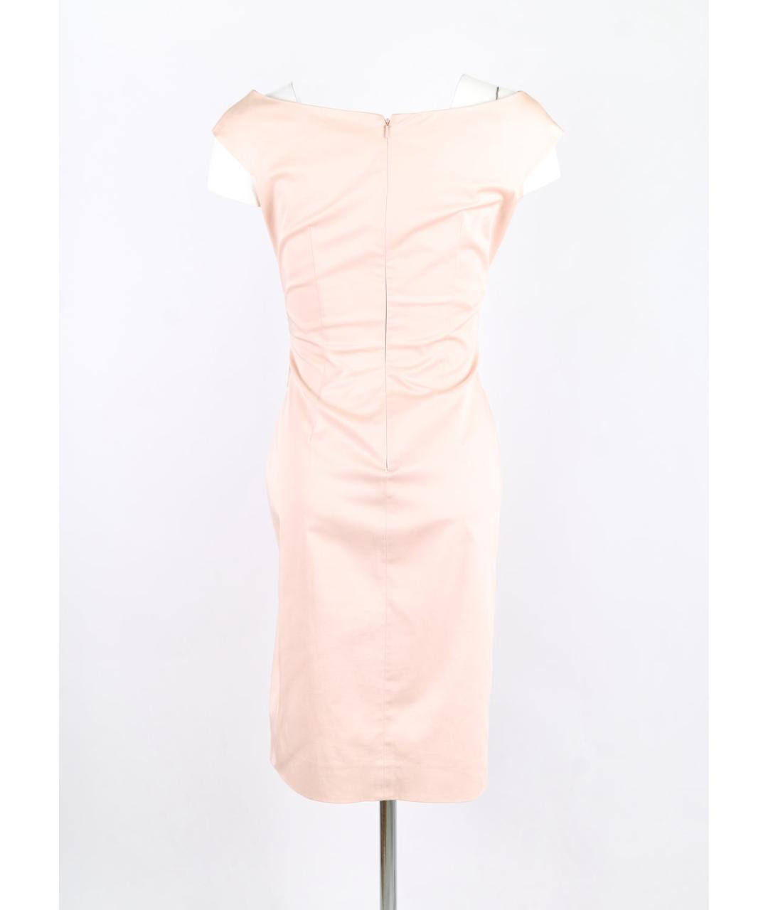 CHRISTIAN DIOR Розовое хлопко-эластановое коктейльное платье, фото 2