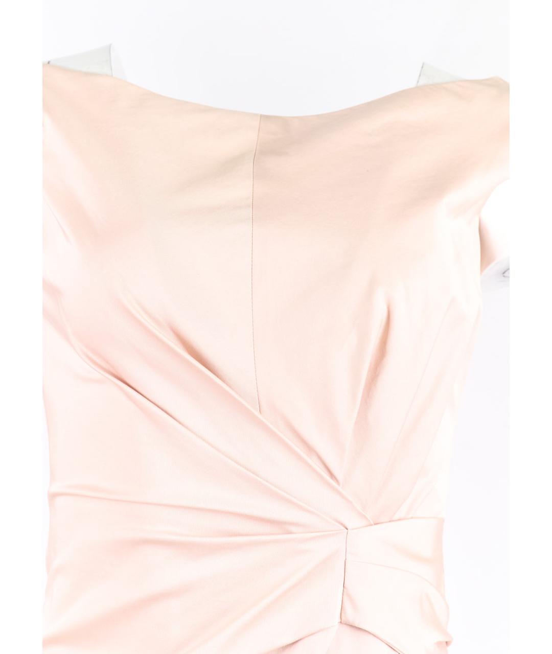 CHRISTIAN DIOR Розовое хлопко-эластановое коктейльное платье, фото 4