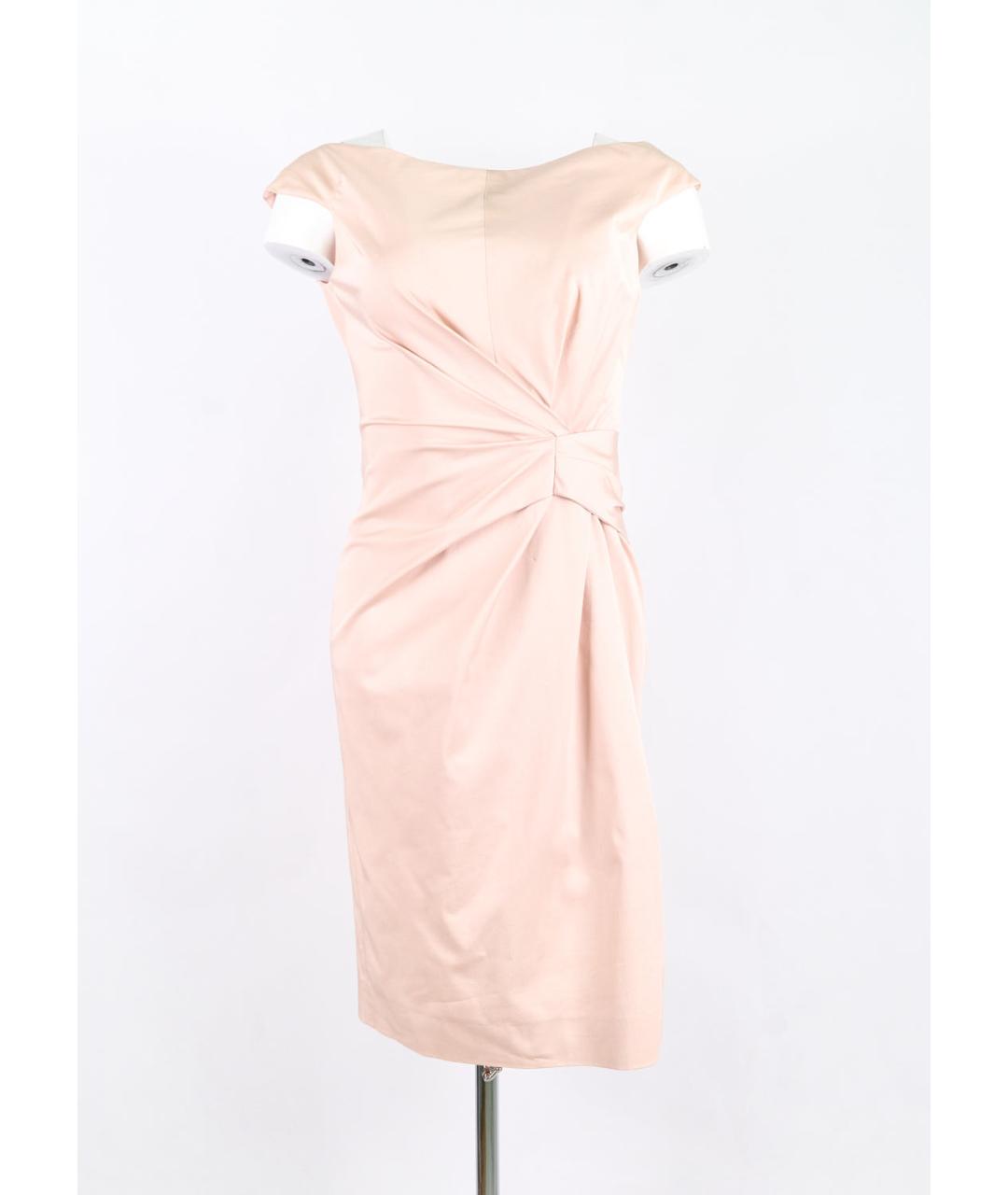 CHRISTIAN DIOR Розовое хлопко-эластановое коктейльное платье, фото 5