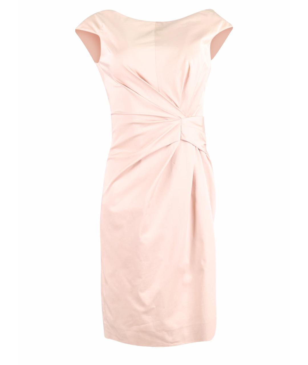 CHRISTIAN DIOR Розовое хлопко-эластановое коктейльное платье, фото 1