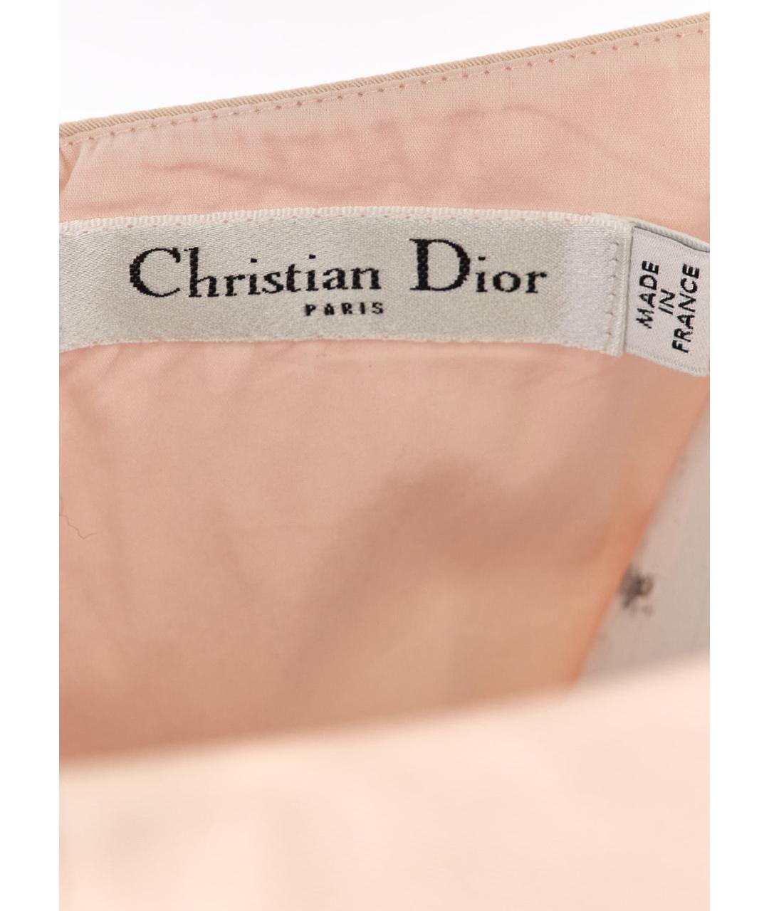 CHRISTIAN DIOR Розовое хлопко-эластановое коктейльное платье, фото 3