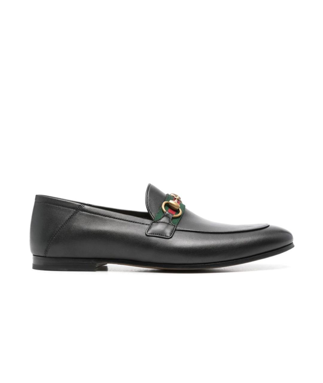 GUCCI Черные кожаные лоферы, фото 1