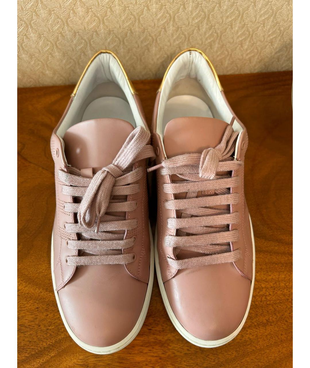 BURBERRY Розовые кожаные кроссовки, фото 3