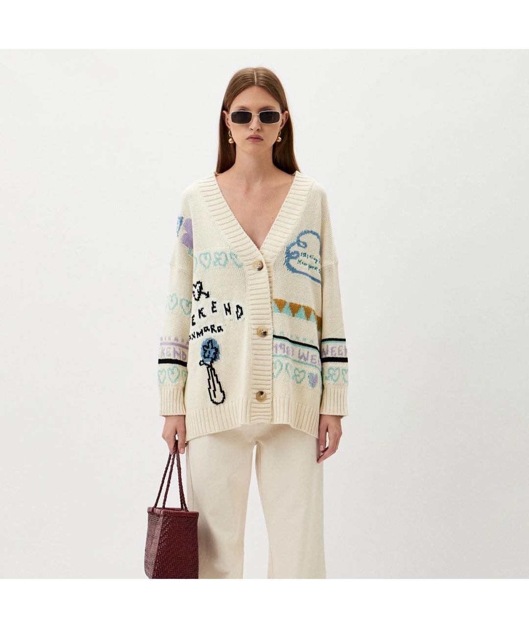 MAX MARA Бежевый хлопковый кардиган, фото 9