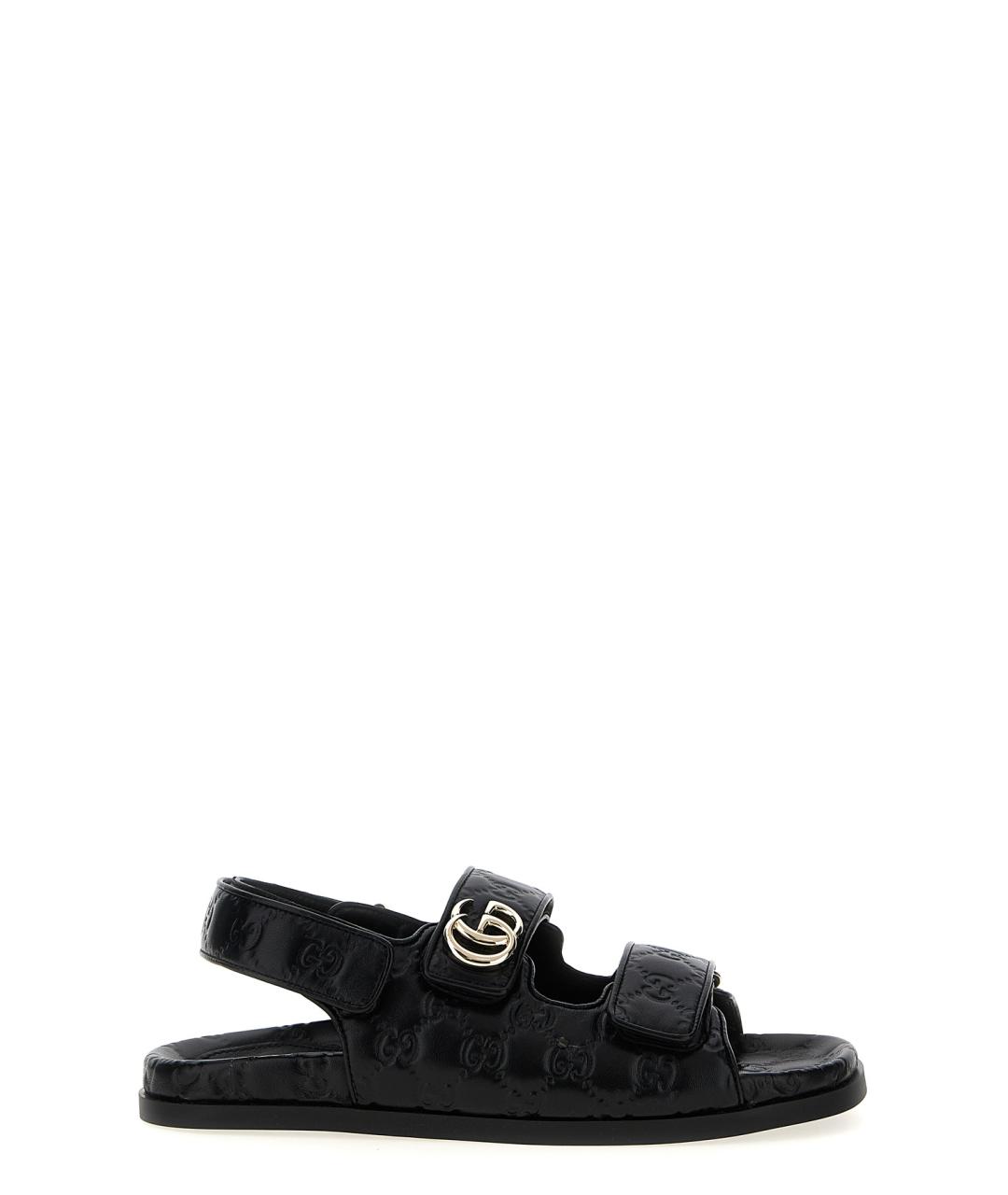 GUCCI Черные кожаные сандалии, фото 1