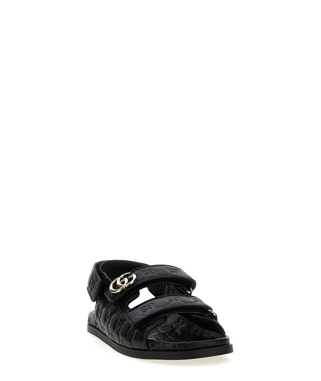 GUCCI Черные кожаные сандалии, фото 2