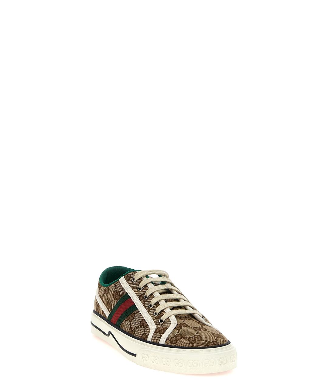 GUCCI Бежевые текстильные кеды, фото 2