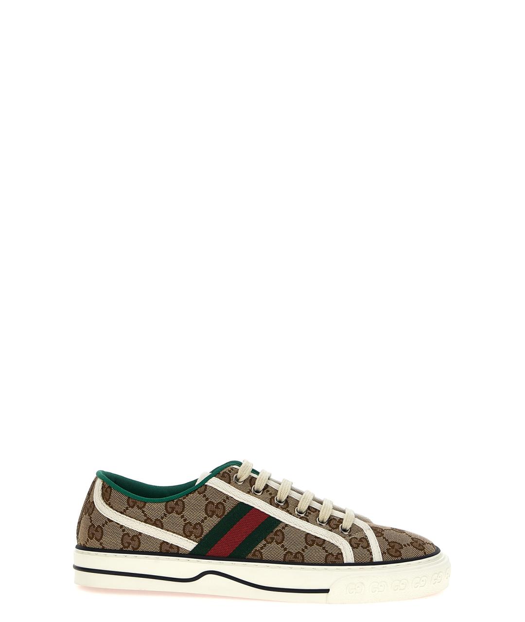 GUCCI Бежевые текстильные кеды, фото 1