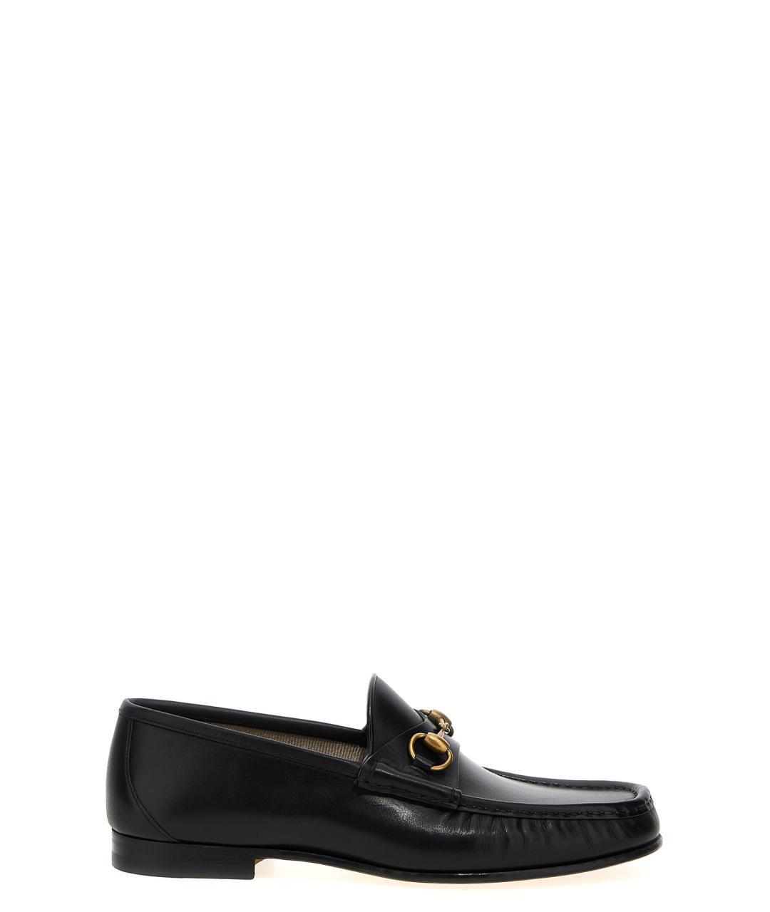 GUCCI Черные кожаные лоферы, фото 1