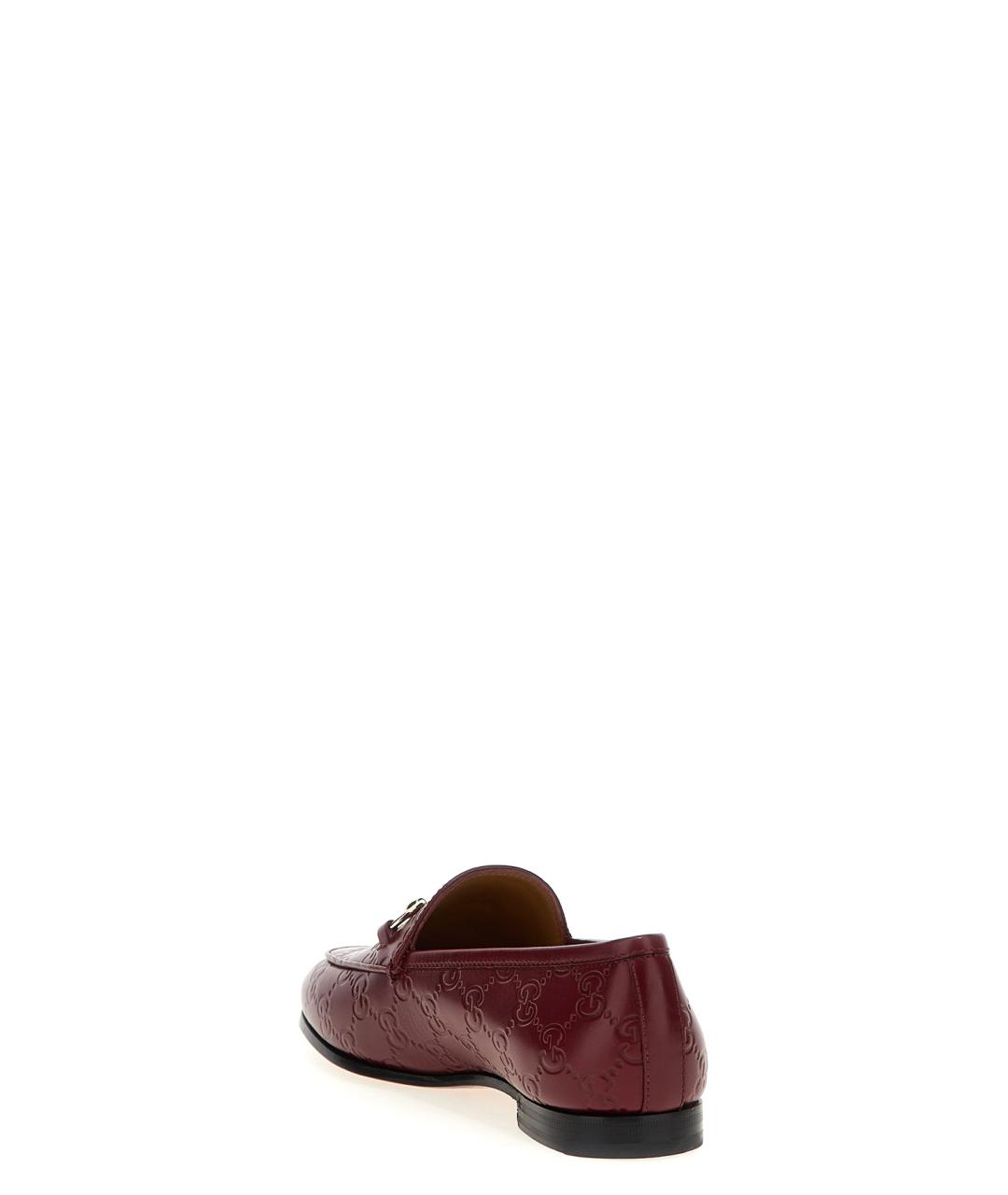 GUCCI Красные кожаные лоферы, фото 3