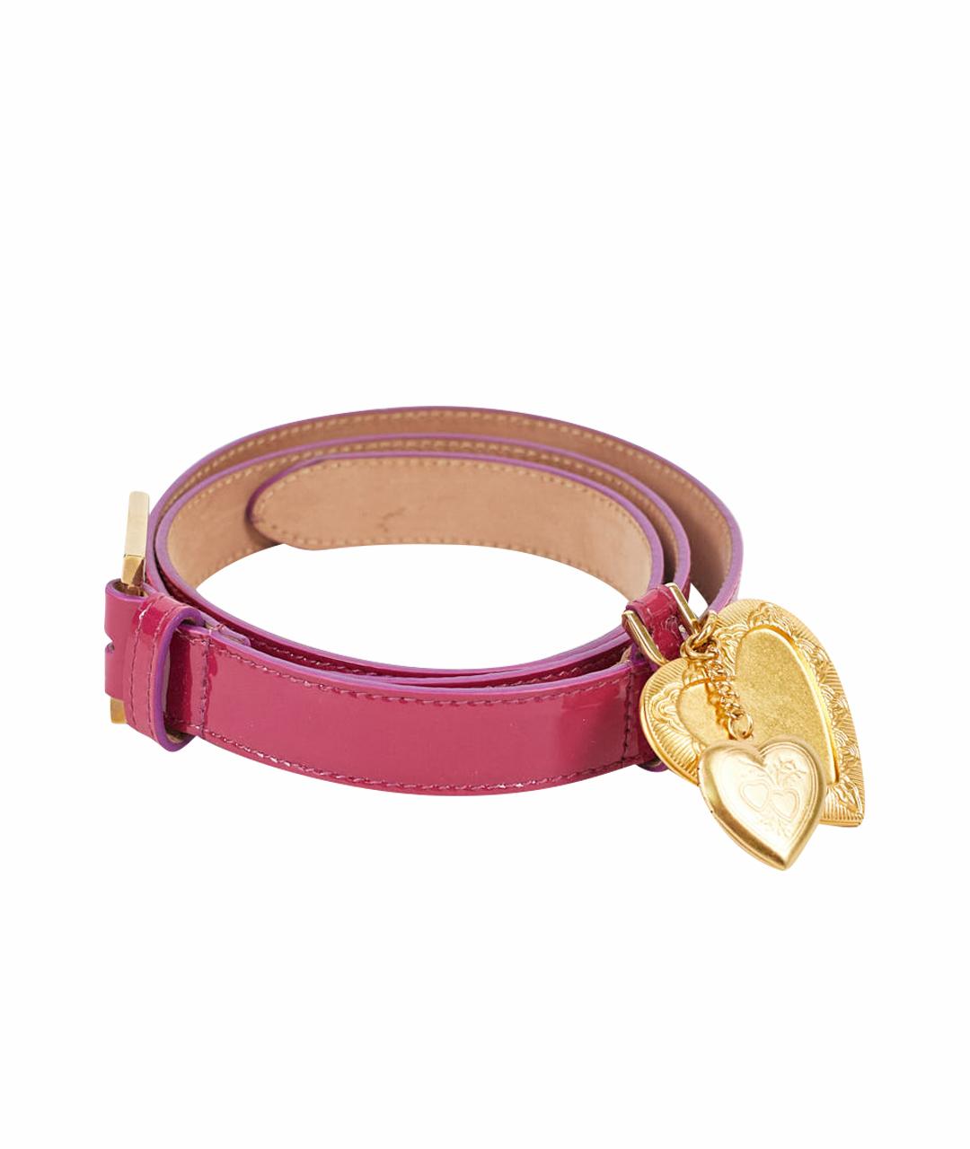 DOLCE&GABBANA Фиолетовый ремень из лакированной кожи, фото 1