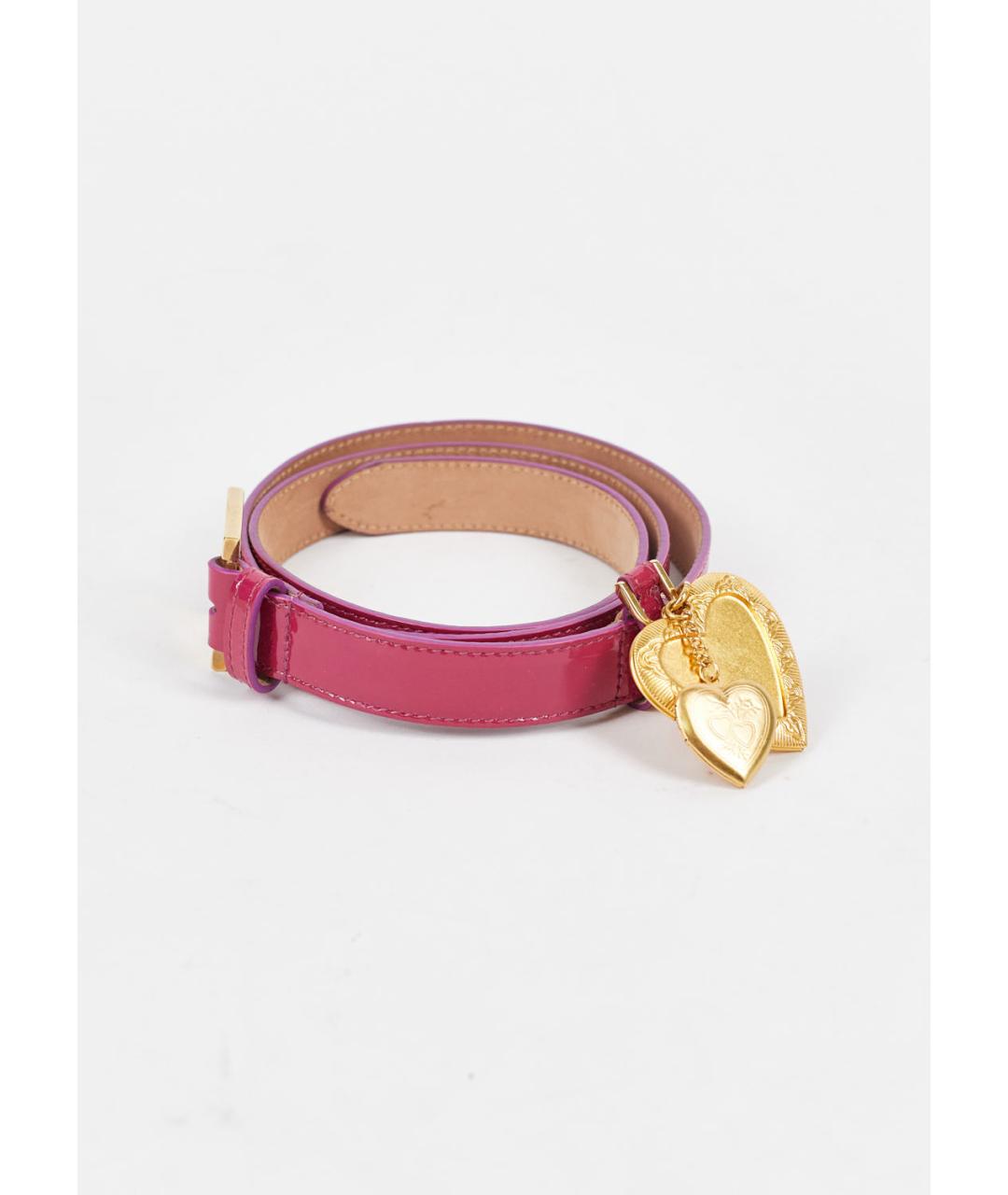 DOLCE&GABBANA Фиолетовый ремень из лакированной кожи, фото 5