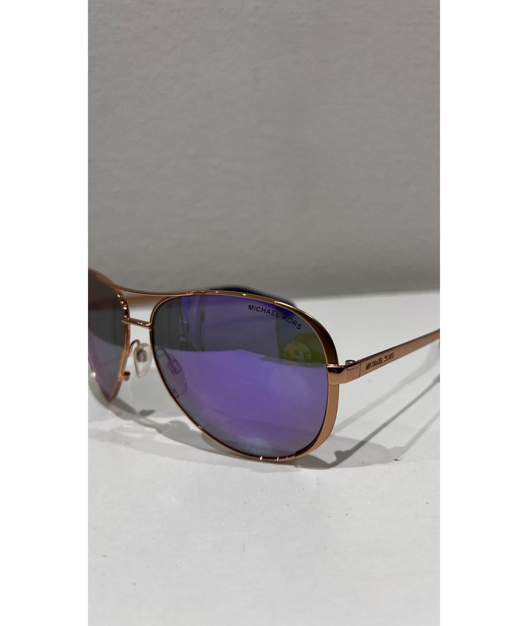 MICHAEL KORS Фиолетовые металлические солнцезащитные очки, фото 3