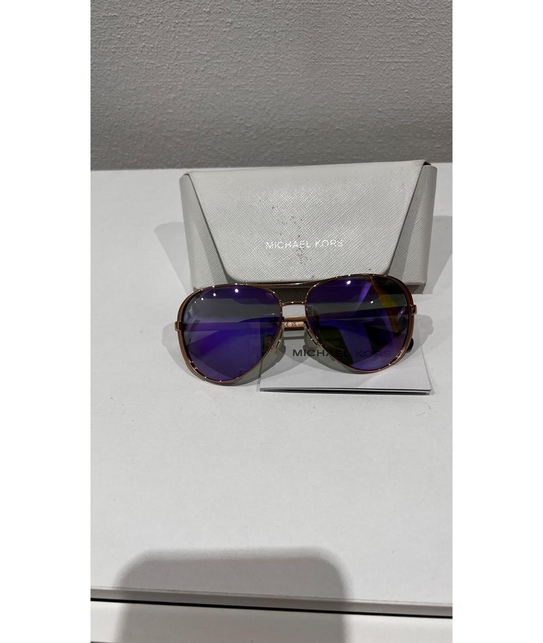 MICHAEL KORS Фиолетовые металлические солнцезащитные очки, фото 4