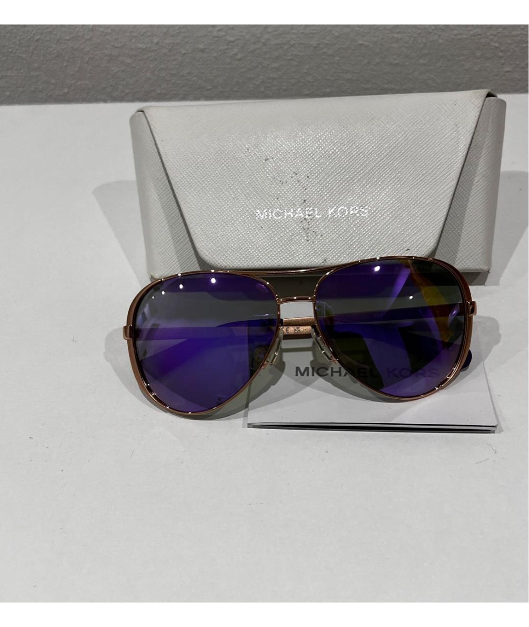 MICHAEL KORS Фиолетовые металлические солнцезащитные очки, фото 7
