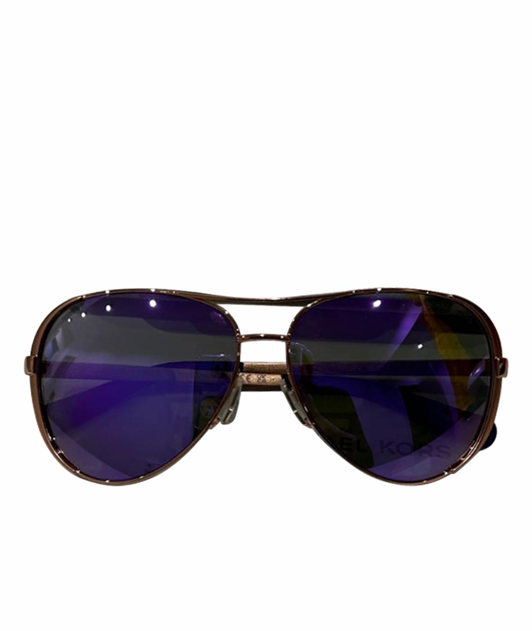 MICHAEL KORS Фиолетовые металлические солнцезащитные очки, фото 1
