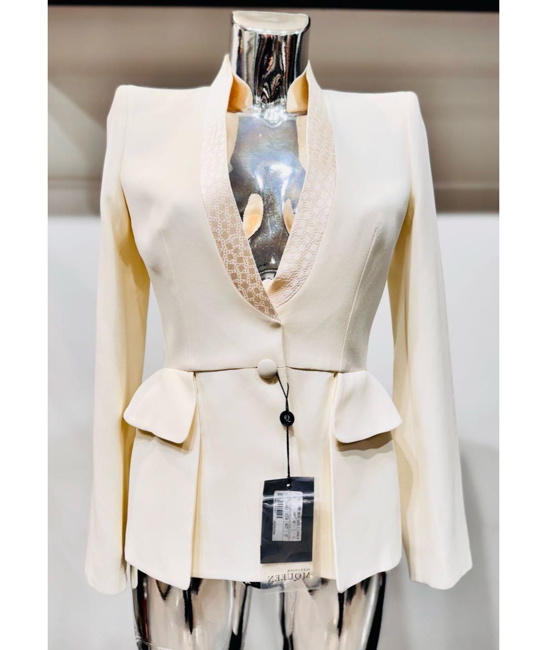 ALEXANDER MCQUEEN Белый вискозный жакет/пиджак, фото 8