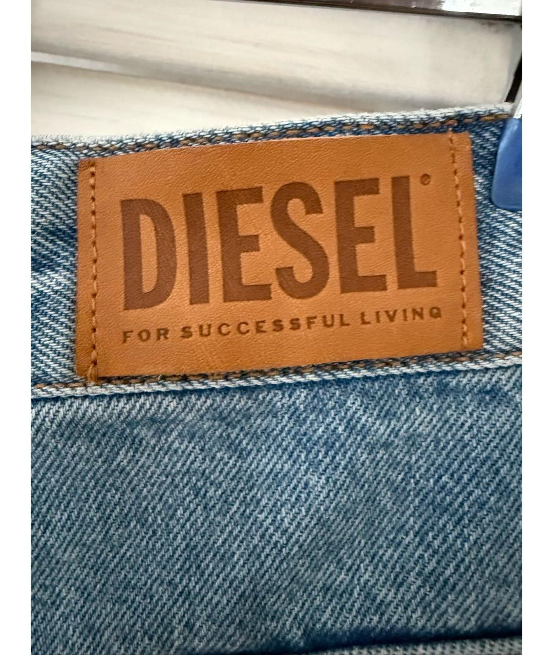 DIESEL Голубая хлопковая юбка миди, фото 3